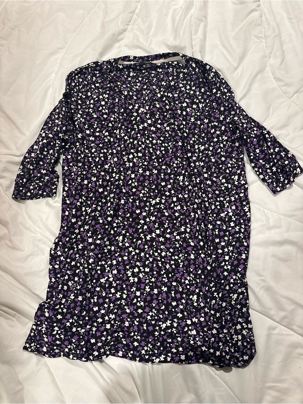 Simply Vera Vera Wang Purple Floral Nightshirt nightgown XXL